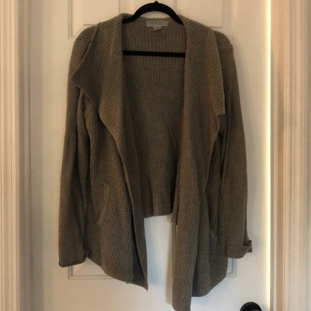 Barefoot dreams large waffle knit cardigan